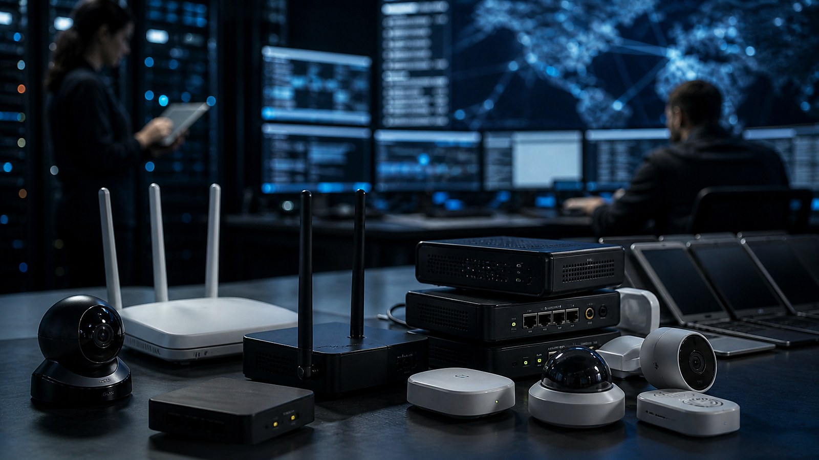Ultra photorealistic cybersecurity image for Botnets: How Millions of Devices Become Zombie Armies