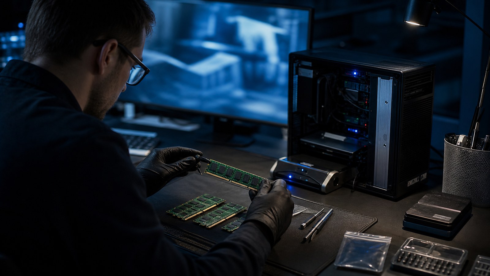 Ultra photorealistic cybersecurity image for Fileless Malware: The Invisible Threat Living in Memory