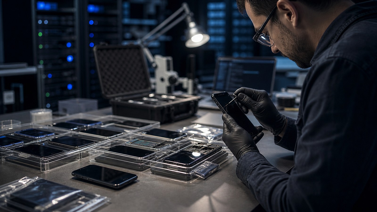 Ultra photorealistic cybersecurity image for The Rise of Mobile Malware and How to Stop It