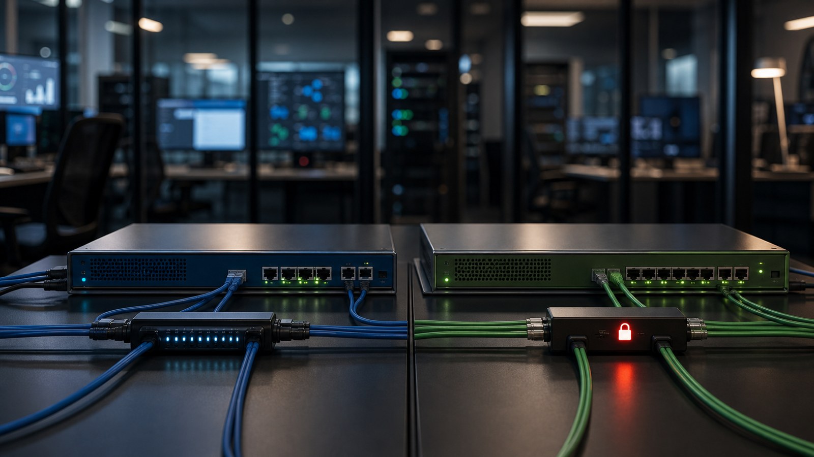 Editorial cybersecurity scene for Intrusion Detection vs. Intrusion Prevention: What’s the Real Difference?