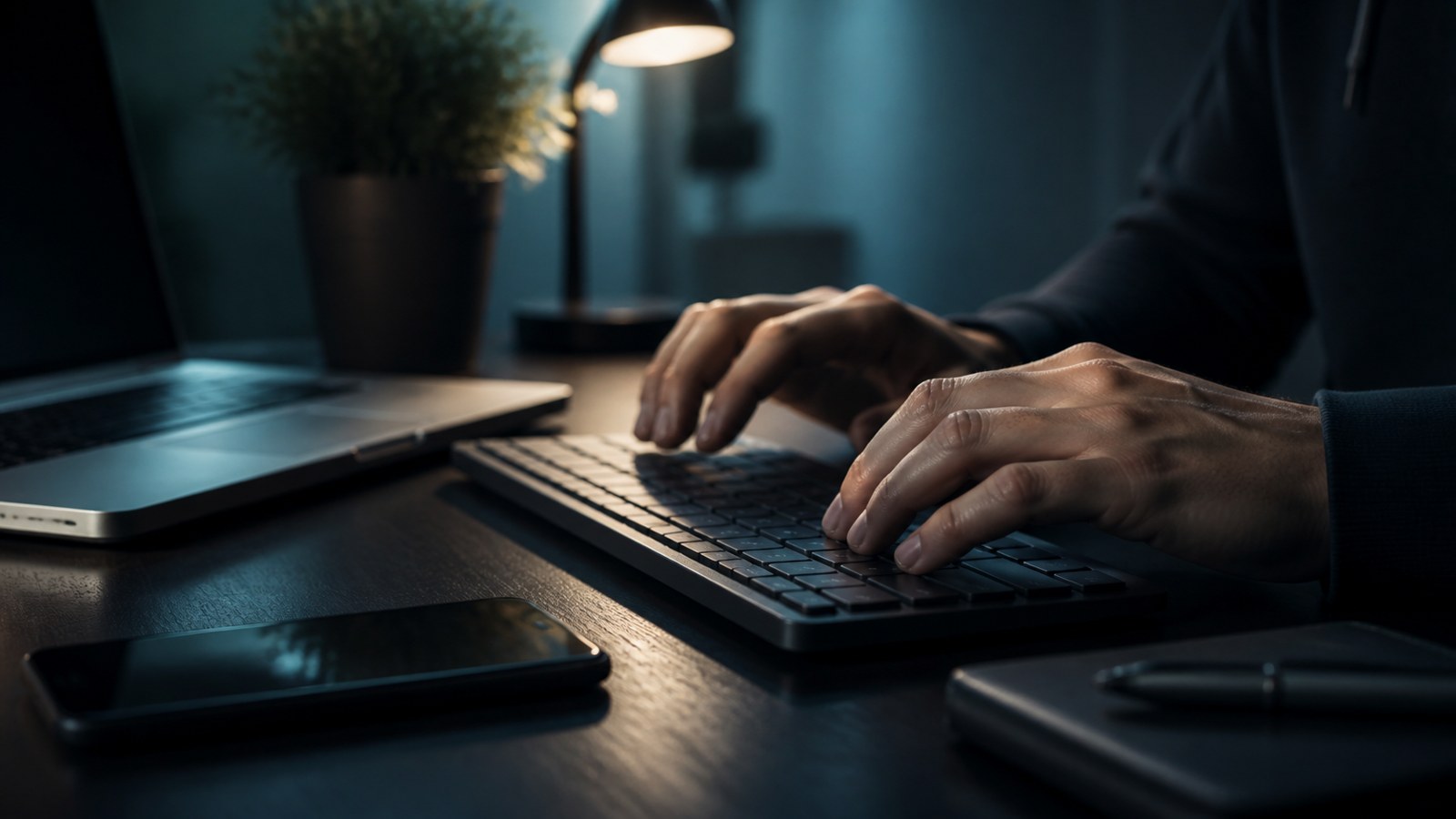 Editorial cybersecurity scene for What Is a Keylogger? How Keystroke Tracking Threats Capture Passwords